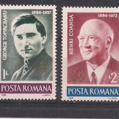 No(02)timbre-Romania 1986-L.P.1169-ANIVERSARI--serie deparaiata