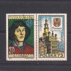 No(02)timbre-Romania 1973-L.P.819-Aniversari III N.Copernic -serie stampilata