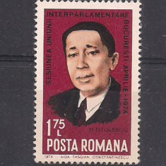 No(02)timbre-Romania 1974-L.P.842-Sesiunea Uniunii Interparlamentare-Bucuresti