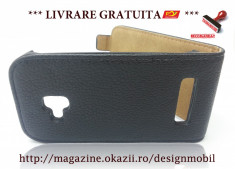 HUSA NOKIA LUMIA 610 TOC FLIP NEGRU FASHION *** LIVRARE GRATUITA *** foto