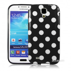 Husa / Carcasa Samsung Galaxy s4 i9500 / i9505 TPU neagra cu buline - calitate superioara foto