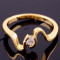 Superb inel gold filled(filat in aur galben de 14k), model solitaire cu austrian cristal marime 6.5