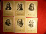 Set 9 carti postale : Scriitori Rusi 1958, Europa, Necirculata, Printata