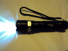 LANTERNA POLICE LED CREE 5000 Lumeni + ACUMULATOR 4200 mAh CADOU foto