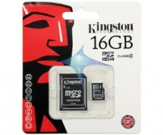 Kingston microSDHC Card 16GB C4 + SD Adapter foto