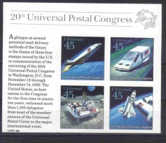 SUA 1989, Cosmos - UPU, serie neuzata, MNH