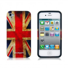 Husa / Carcasa iPhone 4 / 4s Retro Steag UK Marea Britanie - calitate superioara foto