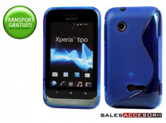 HUSA SONY XPERIA TIPO ST21i SILICON GEL TPU S-LINE ALBASTRA - TRANSPORT GRATUIT POSTA RO! foto