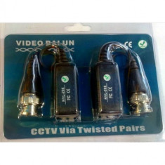 Adaptor CCTV Video Balun Pasiv BNC TRANSMISIE pe cablu UTP - SET 2 ADAPTOARE foto