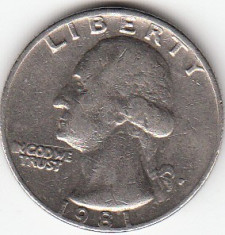 M197 - QUARTER DOLLAR 1981P foto