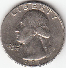 M198 - QUARTER DOLLAR 1981P foto