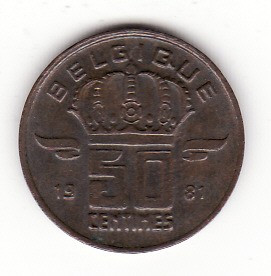 Belgia 50 centimes 1981, text francez - KM#148.1 Type B foto