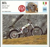 402 Foto Motociclism - BETA 240 CM3 ,,ZERO&quot; JORDI TARRES - ITALIA -1991 -pe verso date tehnice in franceza -dim.138X138 mm -starea ce se vede