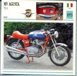 401 Foto Motociclism - MV AGUSTA 750 S - ITALIA -1973 -pe verso date tehnice in franceza -dim.138X138 mm -starea ce se vede