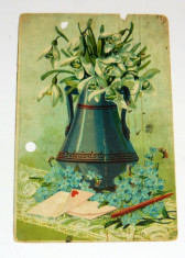 Carte postala - ARTA - NATURA - Ghiocei - Flori - circulata 1909 - Romania - 2+1 gratis toate produsele la pret fix - RBK4067 foto