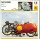 426 Foto Motociclism - MOTO GUZZI 500 CM3 V 8 GRAND PRIX - ITALIA -1955 -pe verso date tehnice in franceza -dim.138X138 mm -starea ce se vede