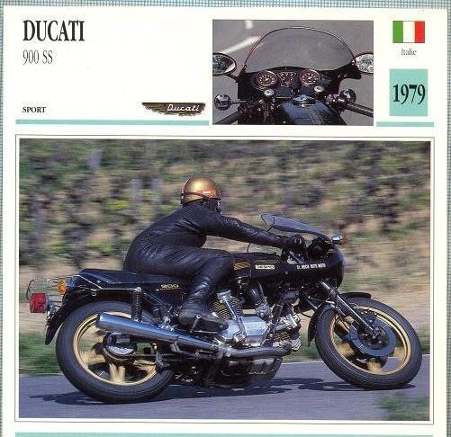 434 Foto Motociclism - DUCATI 900 SS - ITALIA -1979 -pe verso date tehnice in franceza -dim.138X138 mm -starea ce se vede