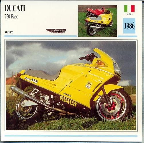 435 Foto Motociclism - DUCATI 750 PASO - ITALIA -1986 -pe verso date tehnice in franceza -dim.138X138 mm -starea ce se vede