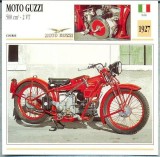 427 Foto Motociclism - MOTO GUZZI 500 CM3 - 2 VT - ITALIA -1927 -pe verso date tehnice in franceza -dim.138X138 mm -starea ce se vede