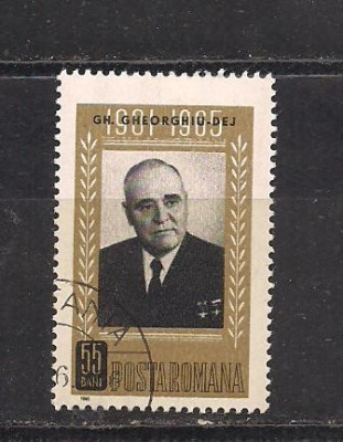 No(03)timbre-Romania 1966-L.P.623-Gh.Gheorghiu Dej-serie stampilata foto