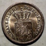 E.104 GERMANIA BAVARIA BAYERN 1 KREUZER 1870 AUNC ARGINT, Europa