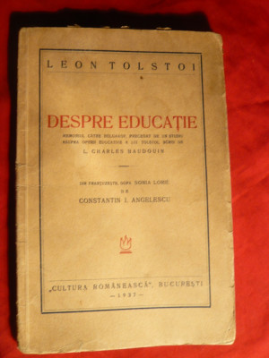 Leon Tolstoi - Despre Educatie - Ed. 1937 foto