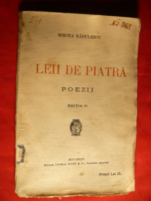 Mircea Radulescu - Leii de Piatra -Poezii Ed. IIIa 1924 foto
