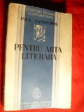 Paul Zarifopol - Pentru Arta Literara -Prima Ed. 1934, Alta editura