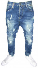 ( NOU ) Blugi CONICI - CU TUR LASAT SI MULTE RUPTURI - SKINNY / SLIM - ( TOATE MARIMILE: 29, 30, 31, 32, 33, 34, 36 ) + BRETELE CADOU foto