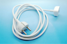 Apple Power Cord - Prelungitor Cablu Tensiune cu Adaptor priza Europa ,cablu alimentare pt incarcator MacBook,Original ,Modelul nou. foto