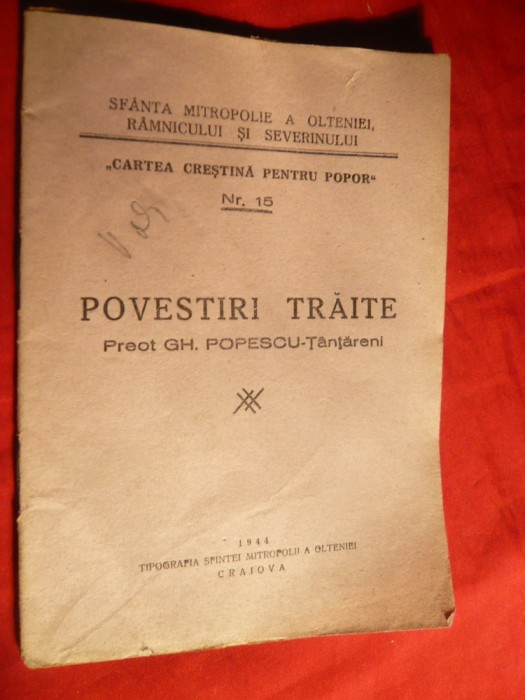 Preot Gh.Popescu-Tantareni - Povestiri traite - Ed. 1944