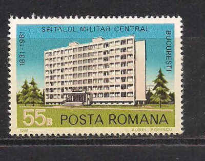 No(08)timbre-Romania 1981-L.P.1113-150 de ani de existenta a Spitalului Militar Central Bucuresti foto