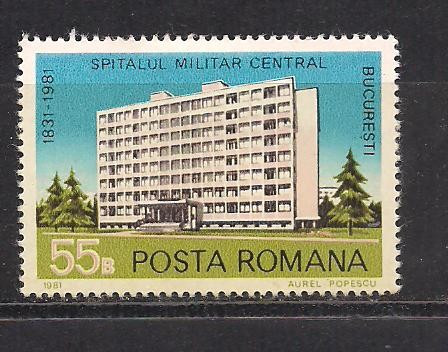 No(08)timbre-Romania 1981-L.P.1113-150 de ani de existenta a Spitalului Militar Central Bucuresti