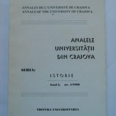 CARTE OLTENIA-ANALELE UNIVERSITATII CRAIOVA-SERIA ISTORIE, PRIMUL NUMAR 1996