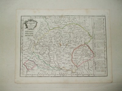 Harta color Regatul Ungariei cu Transilvania, Polonia, Croatia, Turcia Ch. Delamarche Paris 1800 foto