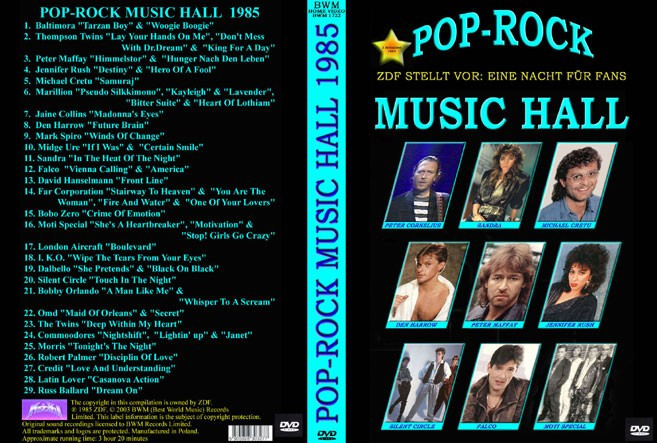ROCK-POP MUSIC HALL DUBLU DVD 1985 (CONCERT KU LIPPSTADT) MUZICA ANII 80