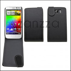 Husa HTC Sensation XL piele neagra ECO foto