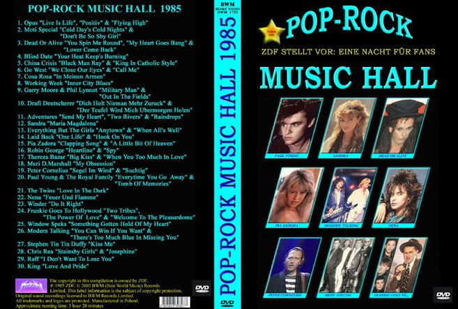 ROCK-POP MUSIC HALL DUBLU DVD 1985 (CONCERT HAMBURG) MUZICA ANII 80