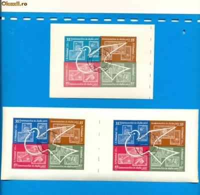 RO-0030=ROMANIA 1962,Cosmonautica,Varietate,Pereche bloc nedantelat.STAMPILAT foto