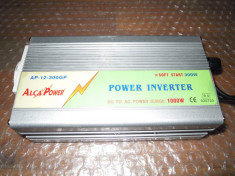 INVERTOR 1000W (300W) / CONVERTOR 1000W (300W) PROFESIONAL GENIUS / ALCA POWER 12V DC - 230V AC ! foto