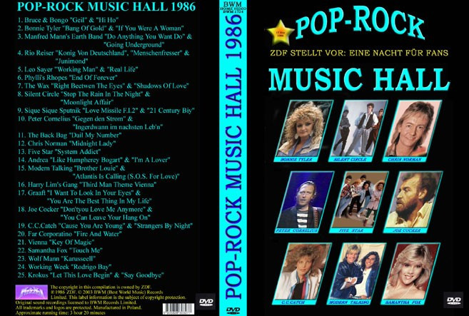 ROCK-POP MUSIC HALL DUBLU DVD 1986 (CONCERT KU HANNOVER) MUZICA ANII 80