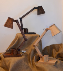 LUZ Lampa din lemn, pentru birou - asamblata manual BEC INCLUS foto