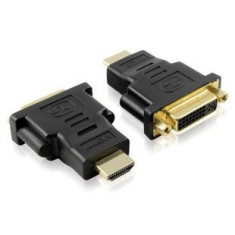 Adaptor DVI mama la HDMI tata conectori auriti foto