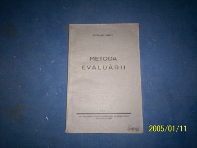 METODA EVALUARII NICOLAE PARVU/1942 foto