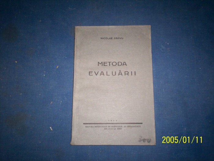 METODA EVALUARII NICOLAE PARVU/1942