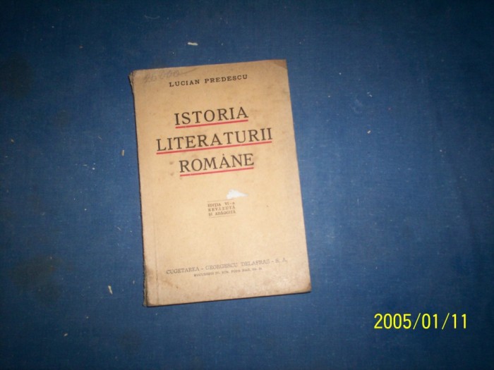 ISTORIA LITERATURII ROMANE LUCIAN PREDESCU/1946