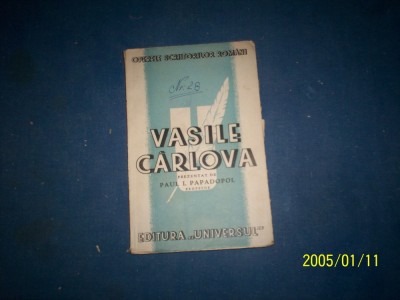 VASILE CARLOVA -POEZIILE -PAUL I PAPADOPOL/1942 foto