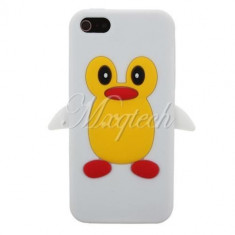 Husa Silicon-Alb Pinguin(Penguin Style)- Iphone 5 IPHONE 5S--- Livrare imediata !!! --- foto