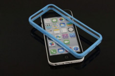 Bumper albastru transparent Iphone 5C 5 C + folie protectie ecran + expediere gratuita Posta - sell by Phonica foto