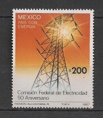 Mexic.1987 50 ani Comisia Federala ptr. Electricitate SM.568 foto